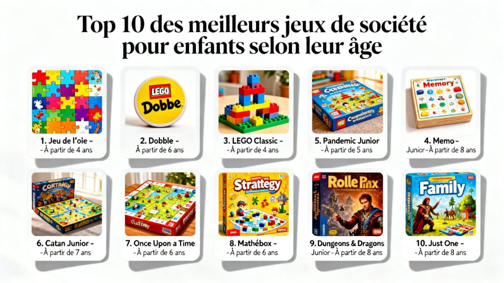 Top 10 des meilleurs jeux de société pour enfants selon leur âge avec texte
