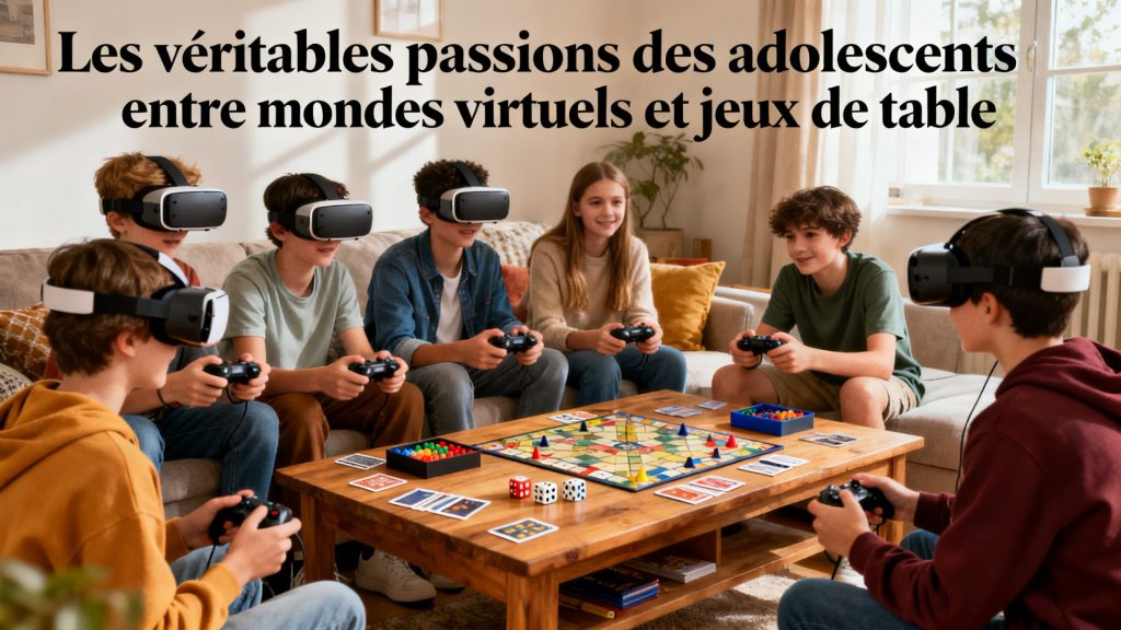 Les véritables passions des adolescents entre mondes virtuels et jeux de table avec texte