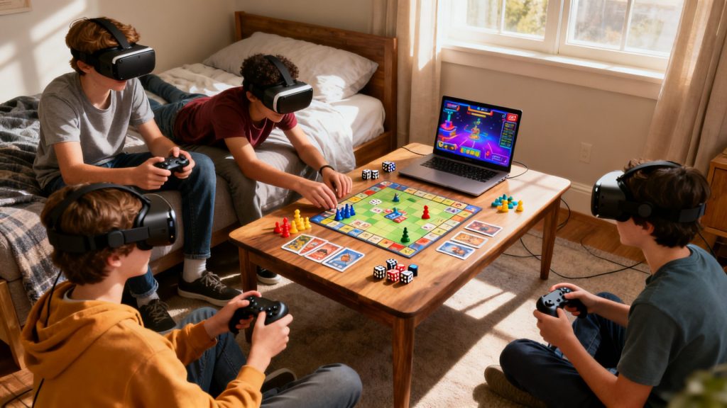Les véritables passions des adolescents entre mondes virtuels et jeux de table sans aucun texte