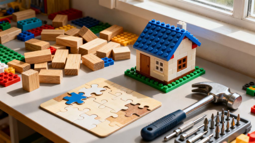 Quelles sont les activités ludiques de type 3 : comprendre les jeux d'assemblage et de construction sans aucun texte